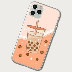 Bubble Tea Design Protective Phone Clear Case - iPhone 12 / 12 Pro